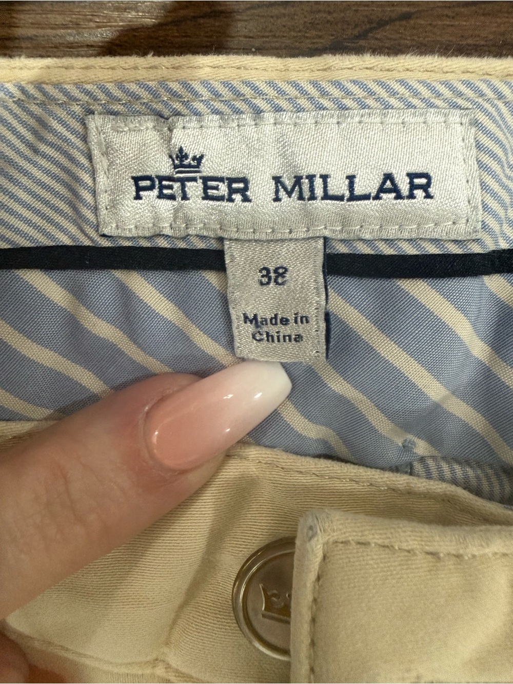 Peter Millar Men’s 38 Khaki Beige 5 Pocket Pants 25” Inseam Crown Golf Casual - Picture 3 of 5